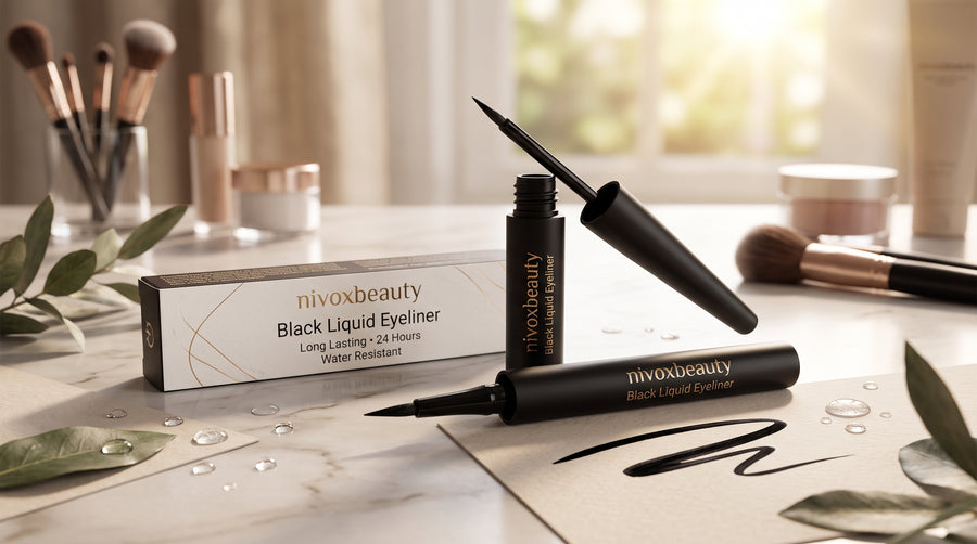 Black Liquid Eyeliner Long Lasting Water Resistant Best Eye wings Brush